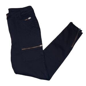 Joie Womens Size 6/28 Skinny Jeans Black Split Zippers Cargo Pocket Ladies Sz 6